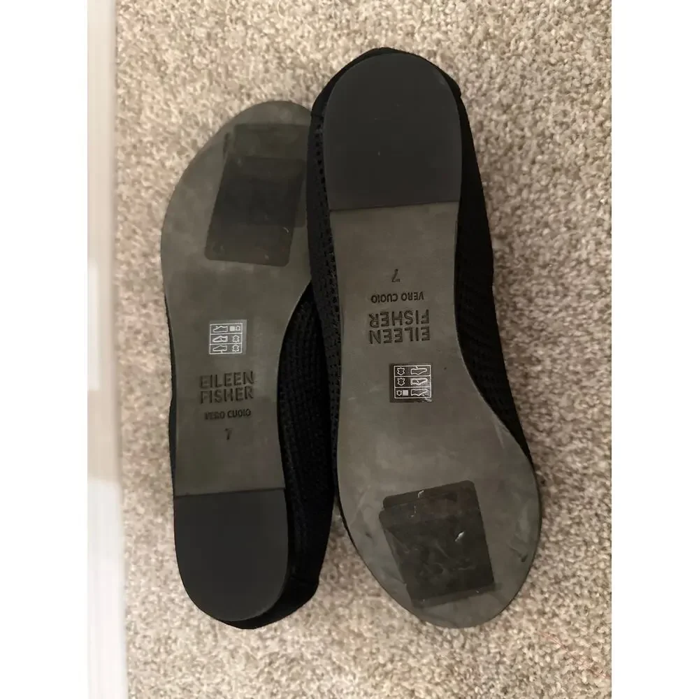 NWOT Eileen Fisher Heaven Stretch Knit Ballet Flats Black 7 Minimalist Comfort